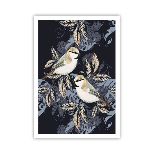 Poster - Gelb-blauer Triller - 70x100 cm