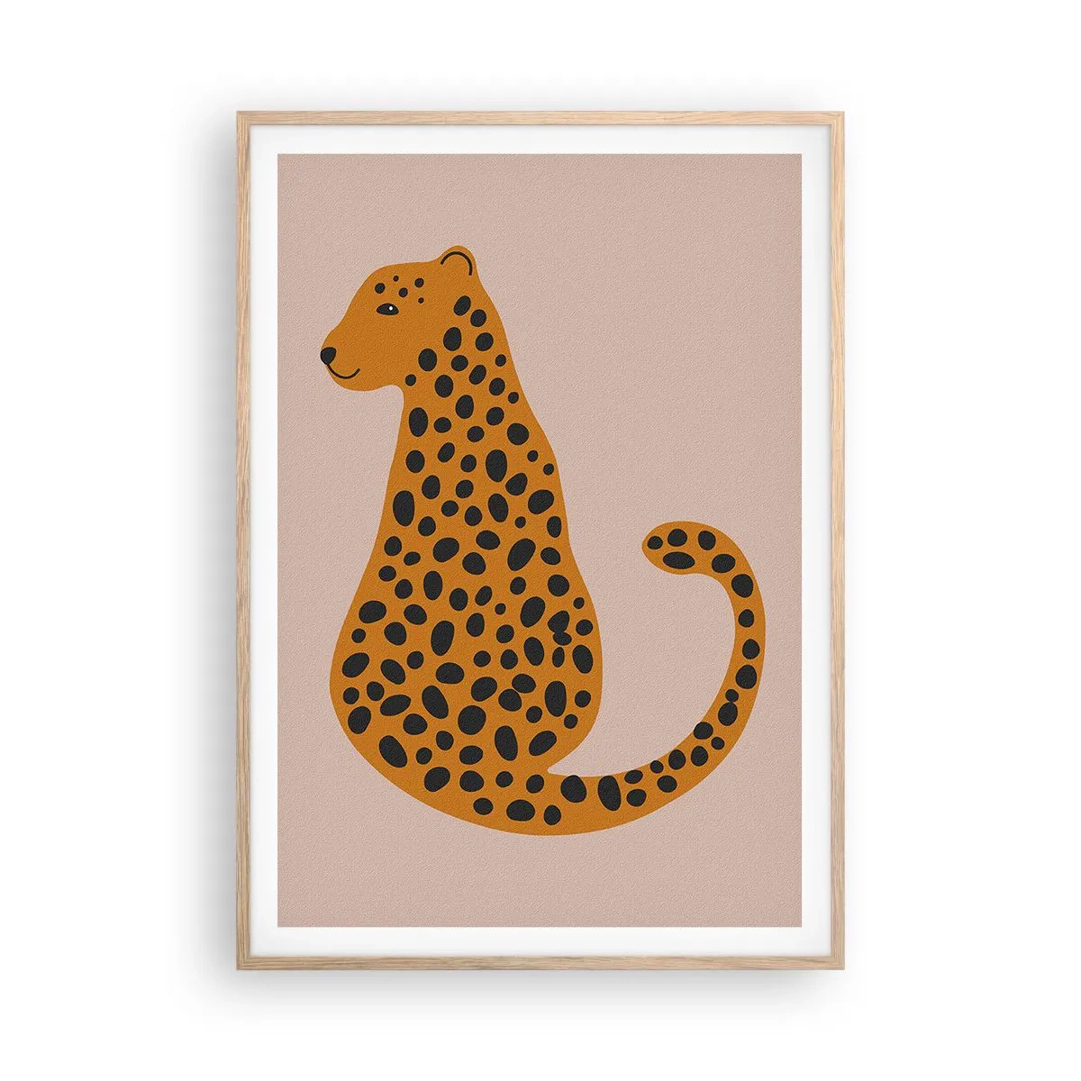 Poster in einem Rahmen aus heller Eiche - Leopardenmuster ist ein modisches Muster - 70x100 cm