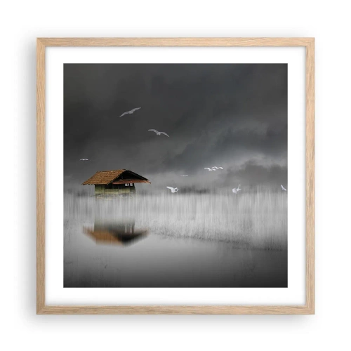 Poster in einem Rahmen aus heller Eiche - Schutz vor Regen - 50x50 cm