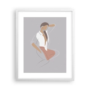 Poster in einem weißen Rahmen - Umriss der Anmut - 40x50 cm