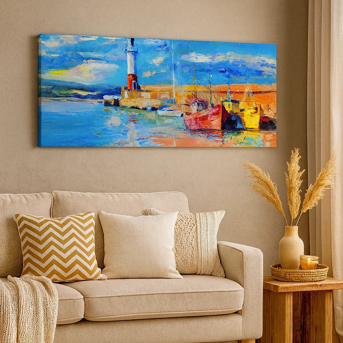 Bild auf Leinwand - Leinwandbild - Ein Nachmittag in der Regenbogenbucht - 30x30 cm