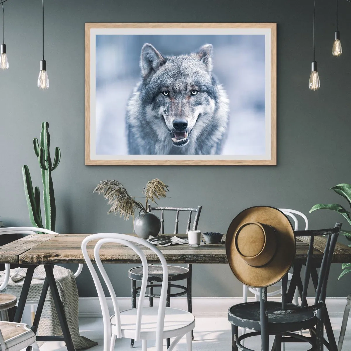 Poster in einem Rahmen aus heller Eiche - Werden Sie die Herausforderung annehmen? - 100x70 cm