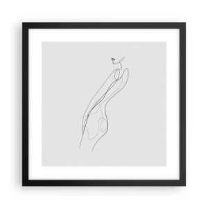 Poster in einem schwarzem Rahmen - Bloß ein Versprechen - 40x40 cm