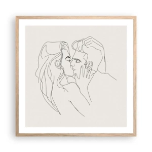 Poster in einem Rahmen aus heller Eiche - Verstrickt im Gefühl - 60x60 cm