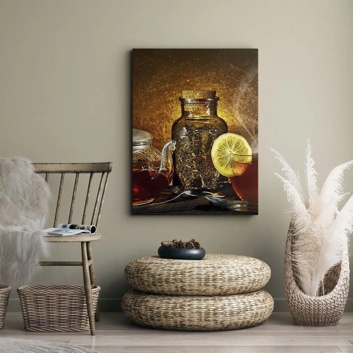 Bild auf Leinwand - Leinwandbild - Im Stil der niederländischen Meister - 65x120 cm