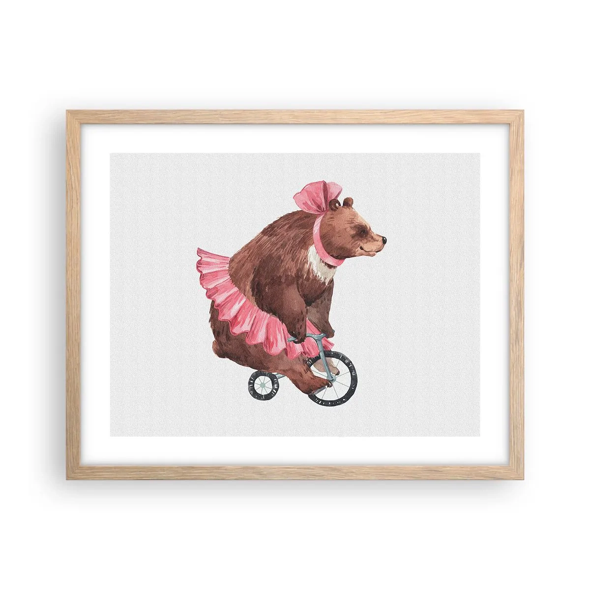 Poster in einem Rahmen aus heller Eiche - Was für ein Affentheater! - 50x40 cm