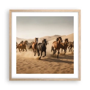 Poster in einem Rahmen aus heller Eiche - Frei wie der Wind - 50x50 cm