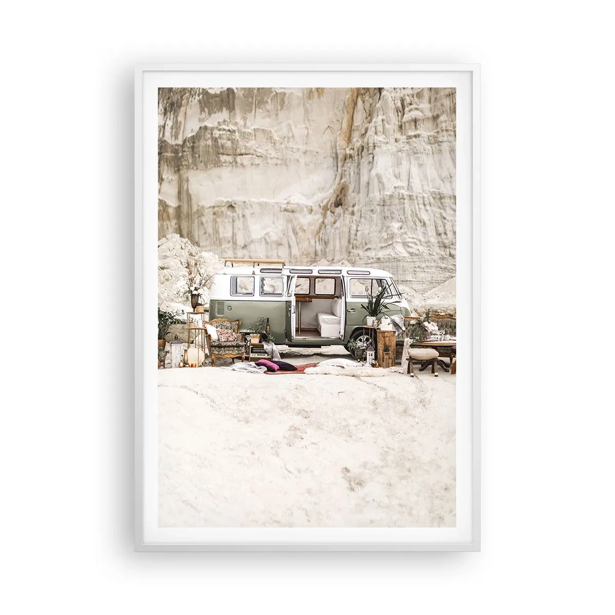 Poster in einem weißen Rahmen - Es ist die Zeit, die Reise zu beginnen - 70x100 cm