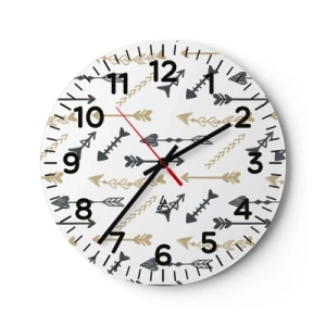 Wanduhr - Glasuhr - Der Traum des Bogenschützen - 30x30 cm