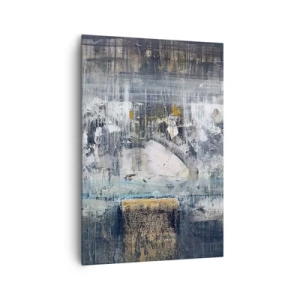 Bild auf Leinwand - Leinwandbild - Abstrakte Komposition in kühlen Tönen - 70x100cm - Wie auf Eis, wie nach Dezember - Moderne Wanddekoration für Wohnzimmer und Schlafzimmer ARTTOR