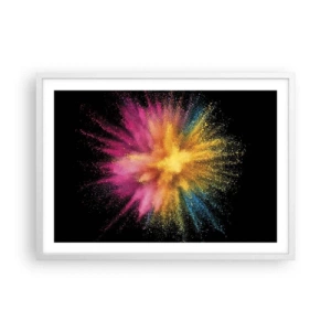 Poster in einem weißen Rahmen - Die Geburt der Farben - 70x50 cm