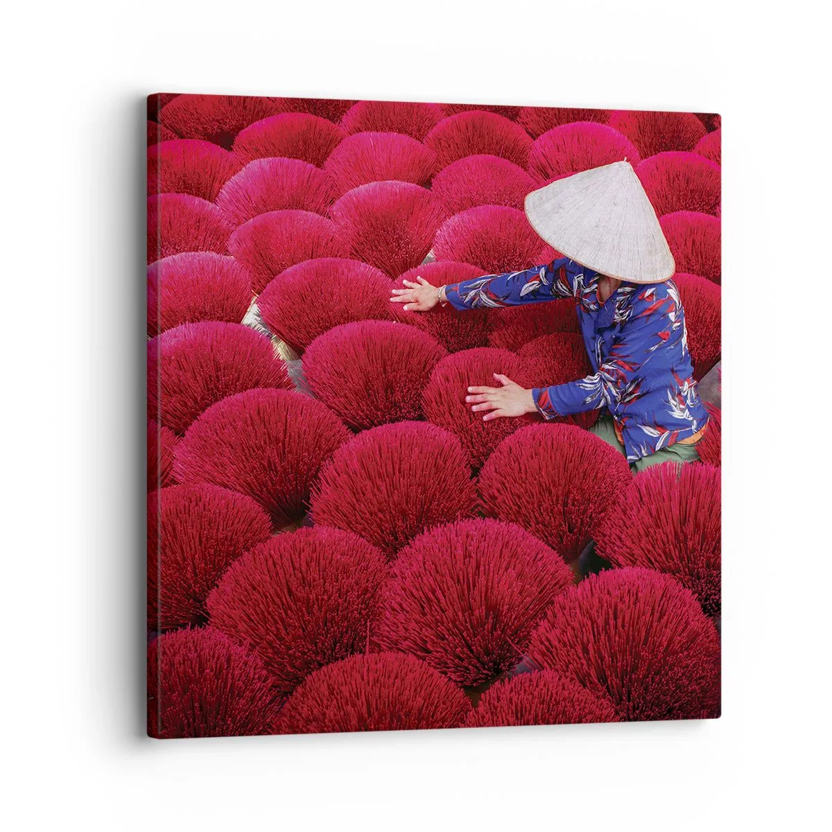 Bild auf Leinwand - Leinwandbild - Im Reisfeld - 30x30 cm