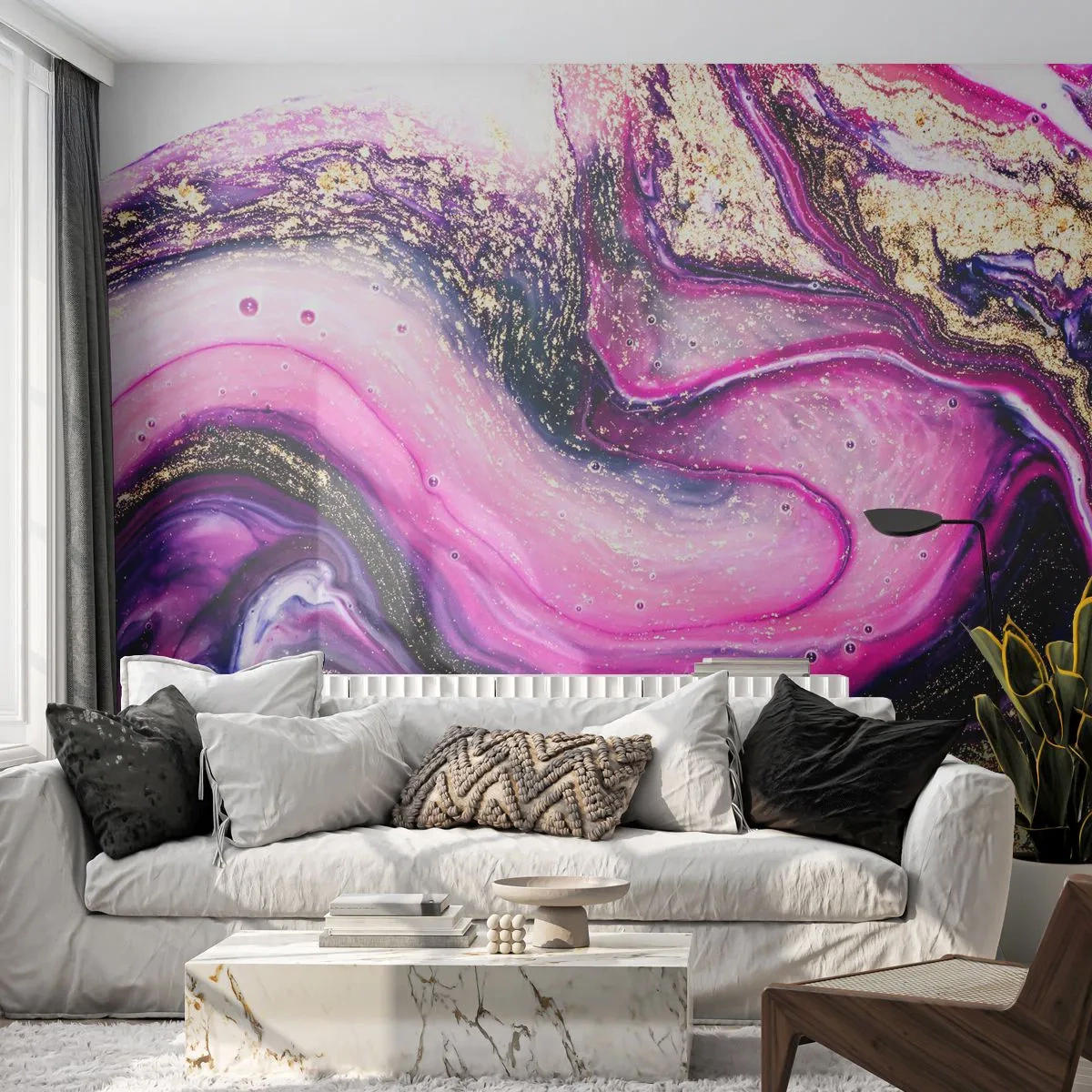 Fototapete Premium Sand - Ein Moment hinter den Kulissen - Abstraktion, Stück, Modernes Muster - 250x175 cm