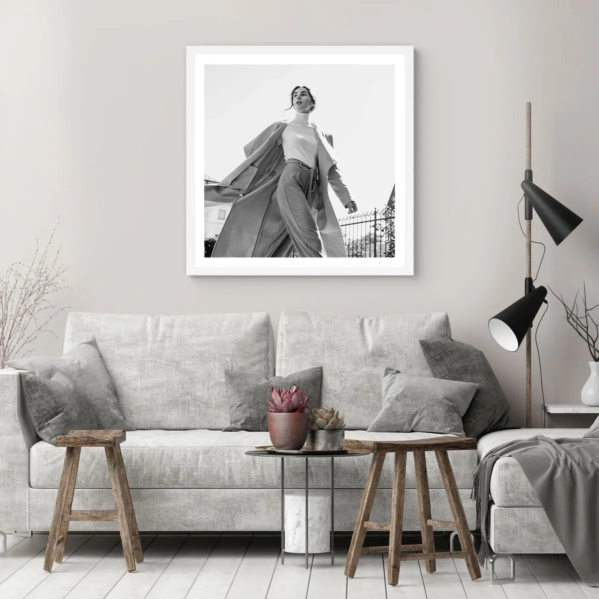 Poster in einem weißen Rahmen - Gehst du mit mir? - 60x60 cm