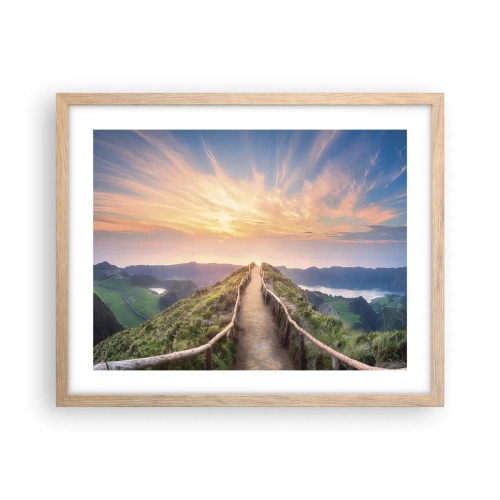 Poster in einem Rahmen aus heller Eiche - Nah am Himmel - 50x40 cm