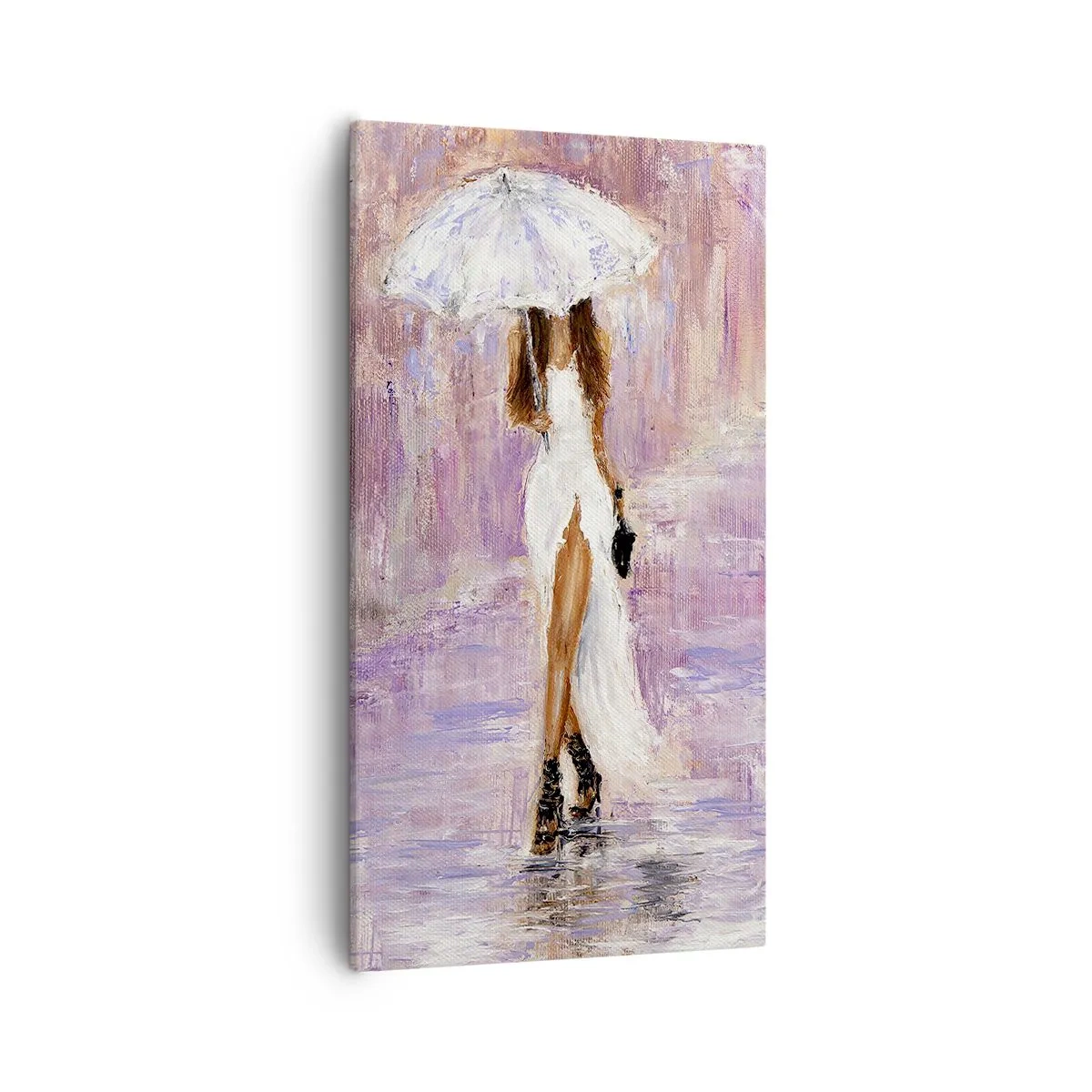 Bild auf Leinwand - Leinwandbild - Im lila Regen - 55x100 cm