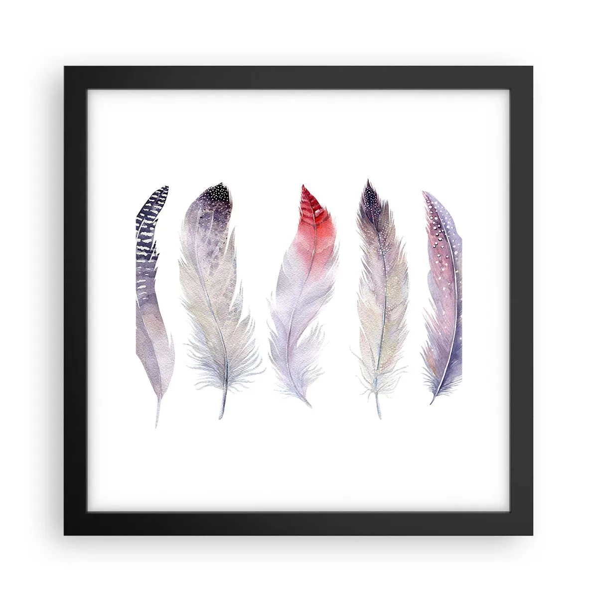 Poster in einem schwarzem Rahmen - Zart wie mehrfarbiger Nebel - 30x30 cm