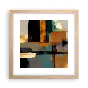 Poster in einem Rahmen aus heller Eiche - Abstraktion – Licht und Schatten - 30x30 cm