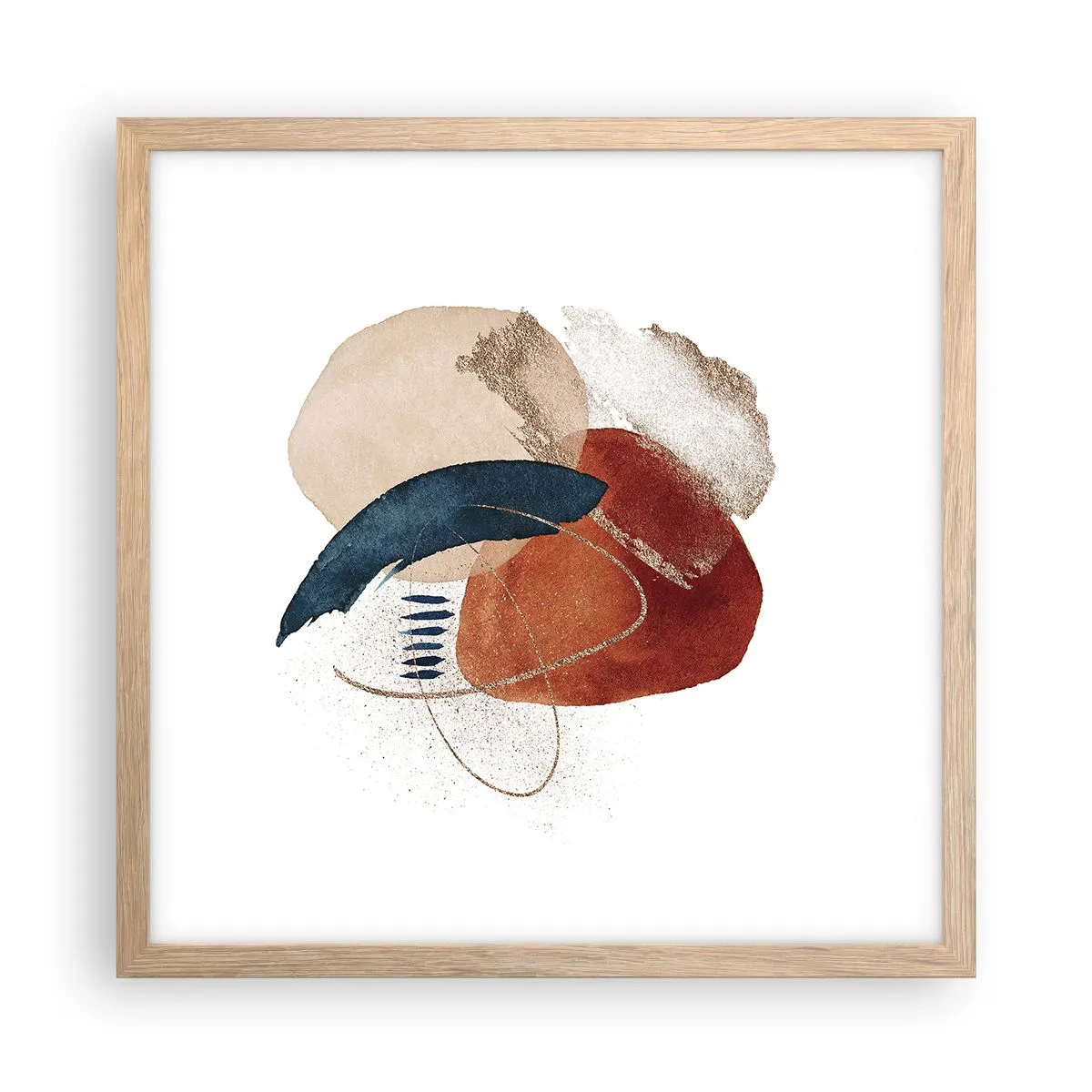 Poster in einem Rahmen aus heller Eiche - Ovale Komposition - 40x40 cm