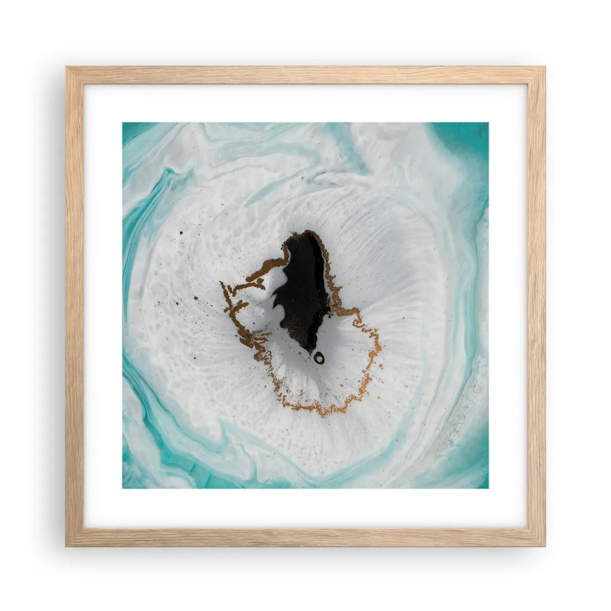 Poster in einem Rahmen aus heller Eiche - Nach Innen eindringen - 40x40 cm