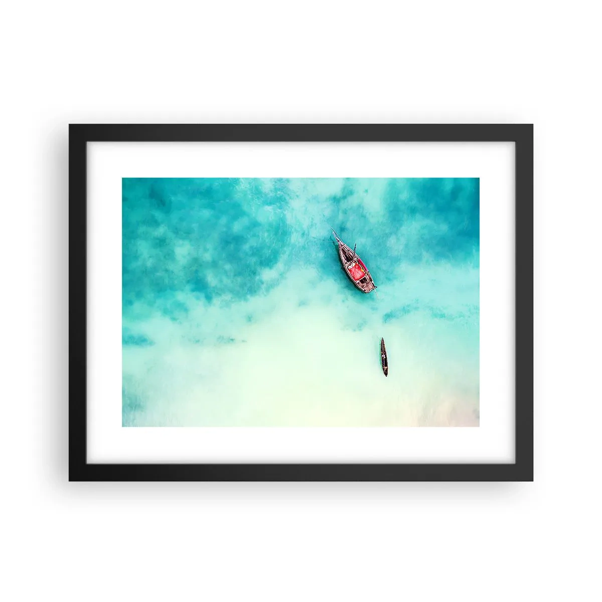 Poster in einem schwarzem Rahmen - Denn an den Stränden von Sansibar, wenn der Wasserüberschuss ... - 40x30 cm