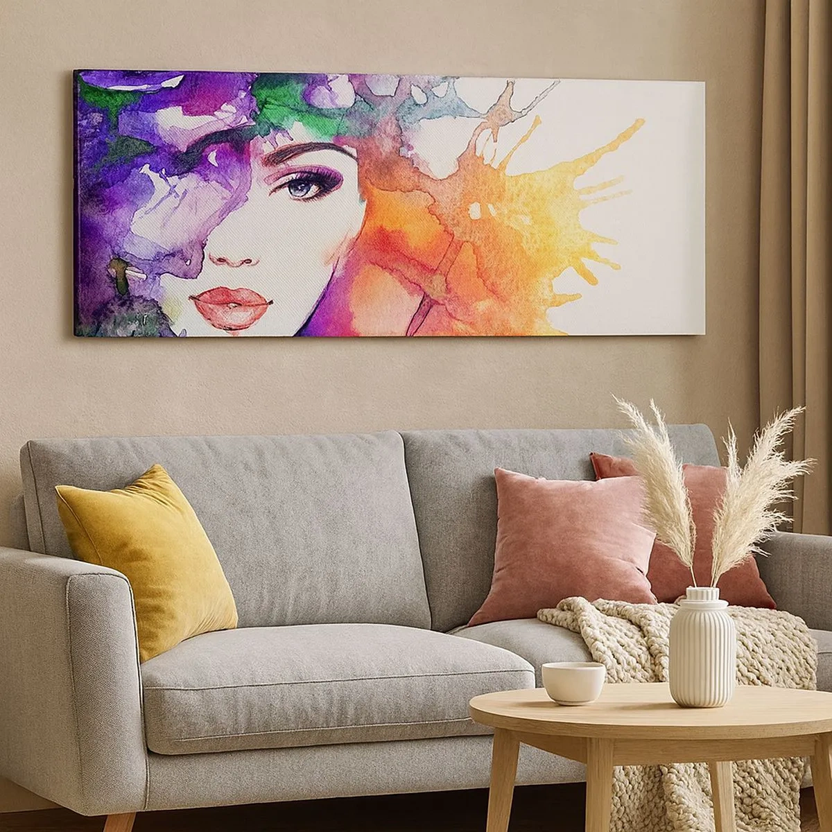 Bild auf Leinwand - Leinwandbild - Mit dem Kopf in den Wolken - 100x40 cm
