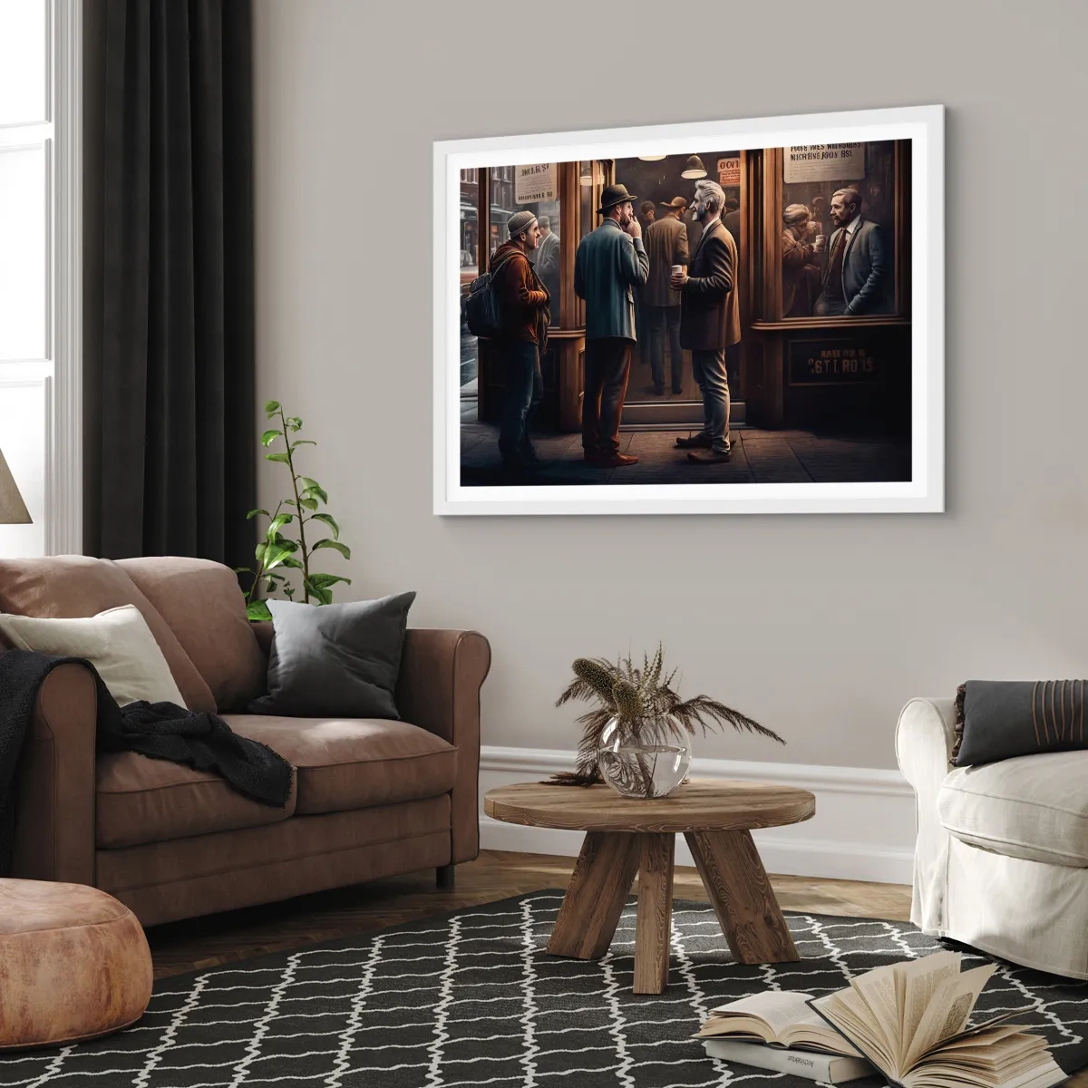 Poster in einem weißen Rahmen - Gute Zeit des Tages - 70x50 cm