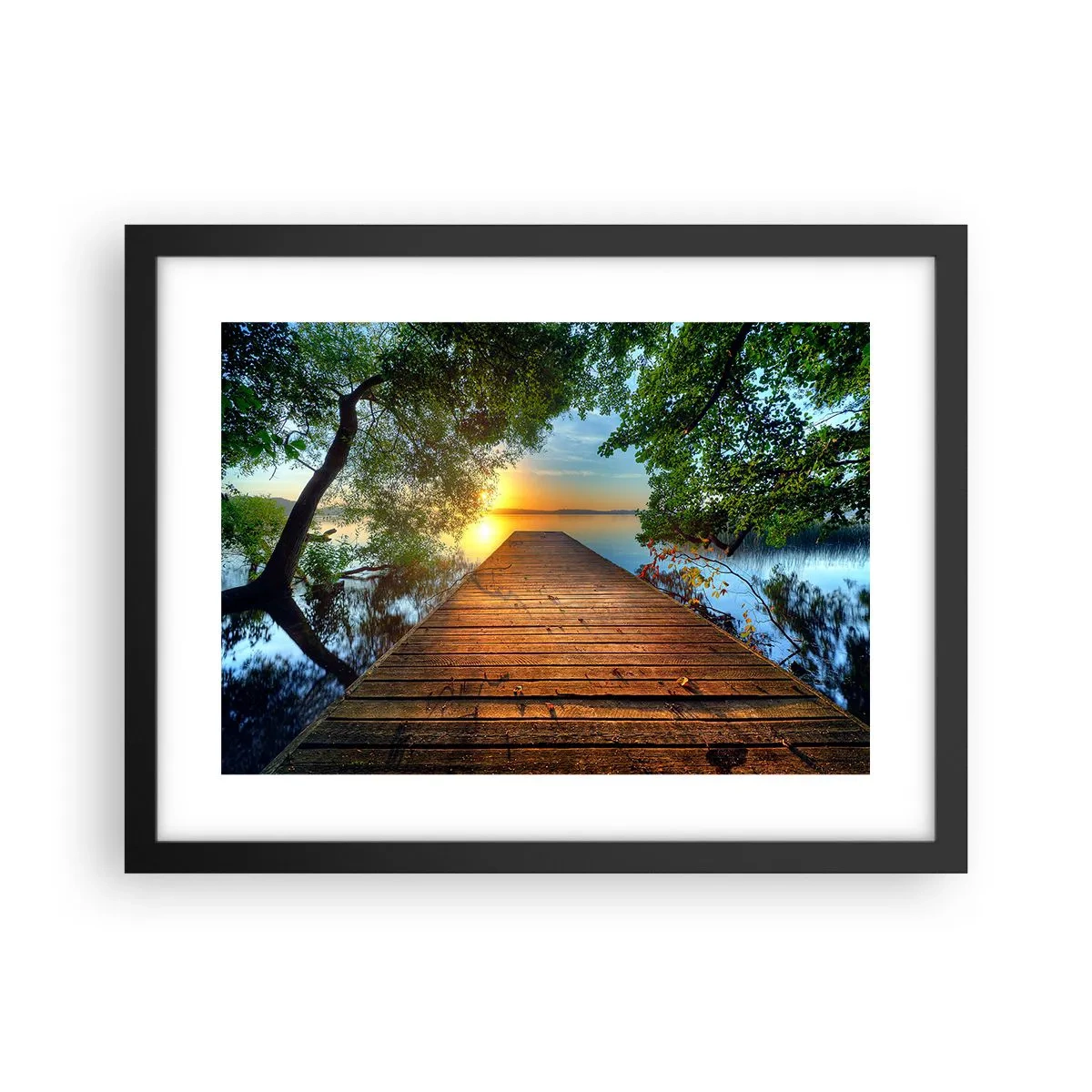 Poster in einem schwarzem Rahmen - Nimm dir Zeit, setz dich hin - 40x30 cm