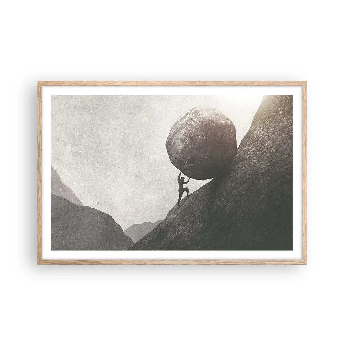 Poster in einem Rahmen aus heller Eiche - Ich glaube wider alle Hoffnung - 91x61 cm