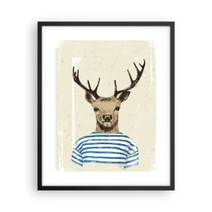 Poster in einem schwarzem Rahmen - Weil ich gestreifte T-Shirts mag! - 40x50 cm