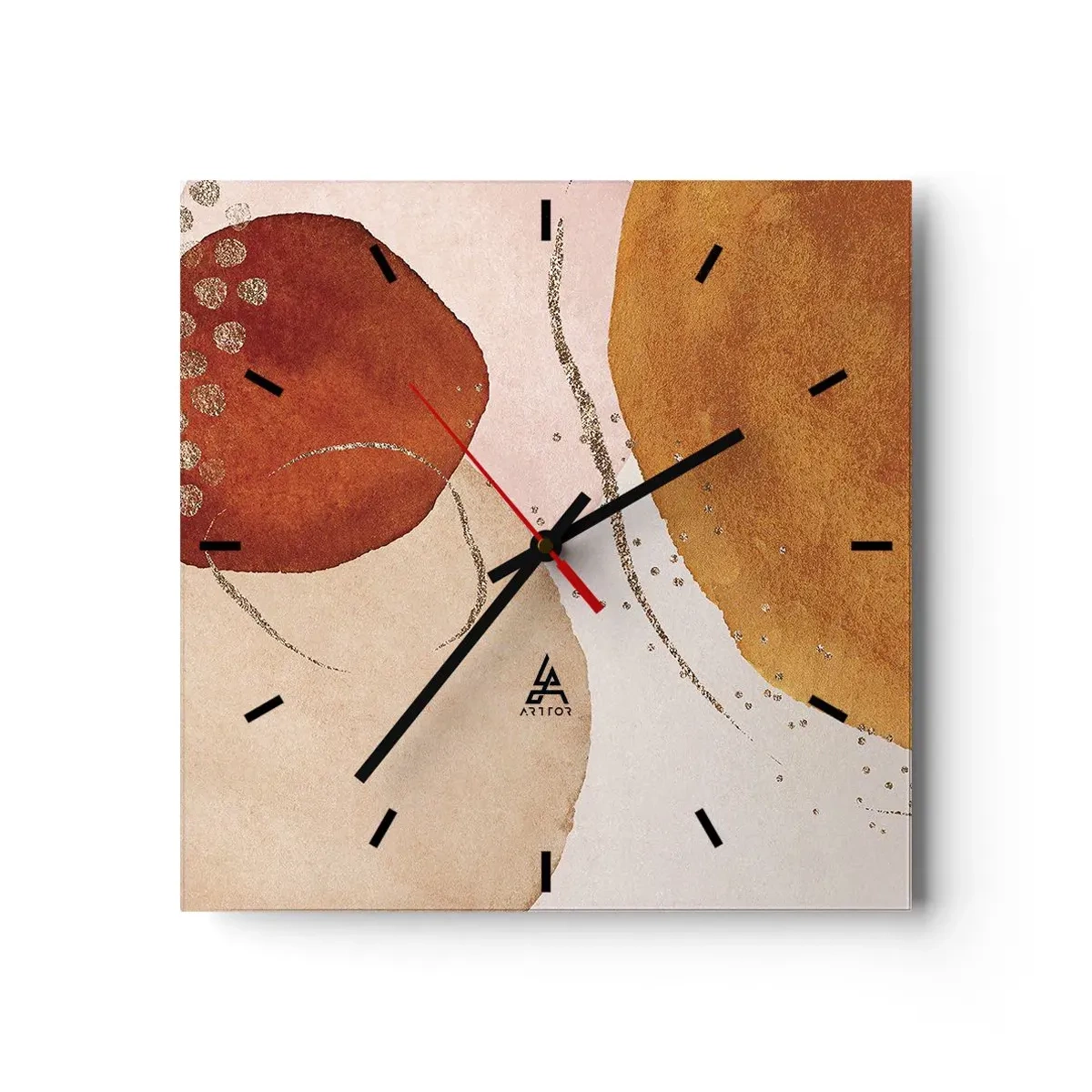 Wanduhr - Glasuhr - Rundheit und Bewegung - 40x40 cm