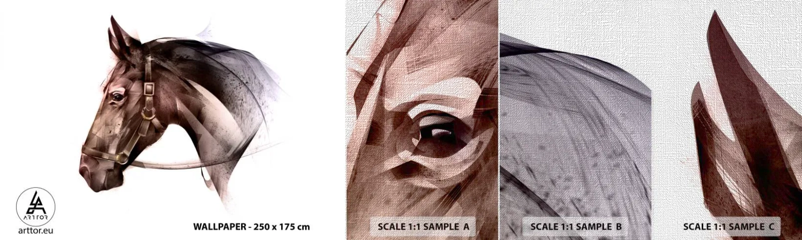 Fototapeten Muster Premium Canvas - Was für eine Gnade - Tiere, Pferdekopf, Pferd - 100x30 cm