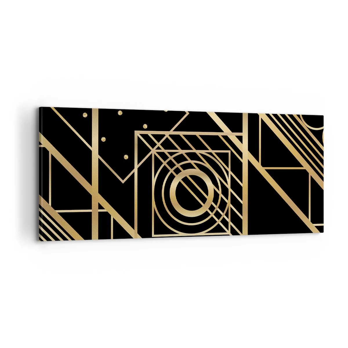 Bild auf Leinwand - Leinwandbild - Goldene Geometrie - 100x40 cm