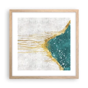 Poster in einem Rahmen aus heller Eiche - Goldene Flut - 40x40 cm