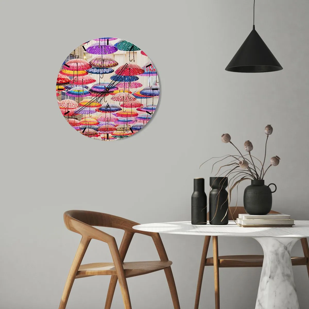 Wanduhr - Glasuhr - Stadtwiese - 40x40 cm