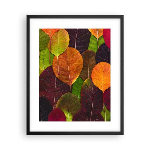 Poster in einem schwarzem Rahmen - Herbstmosaik - 40x50 cm