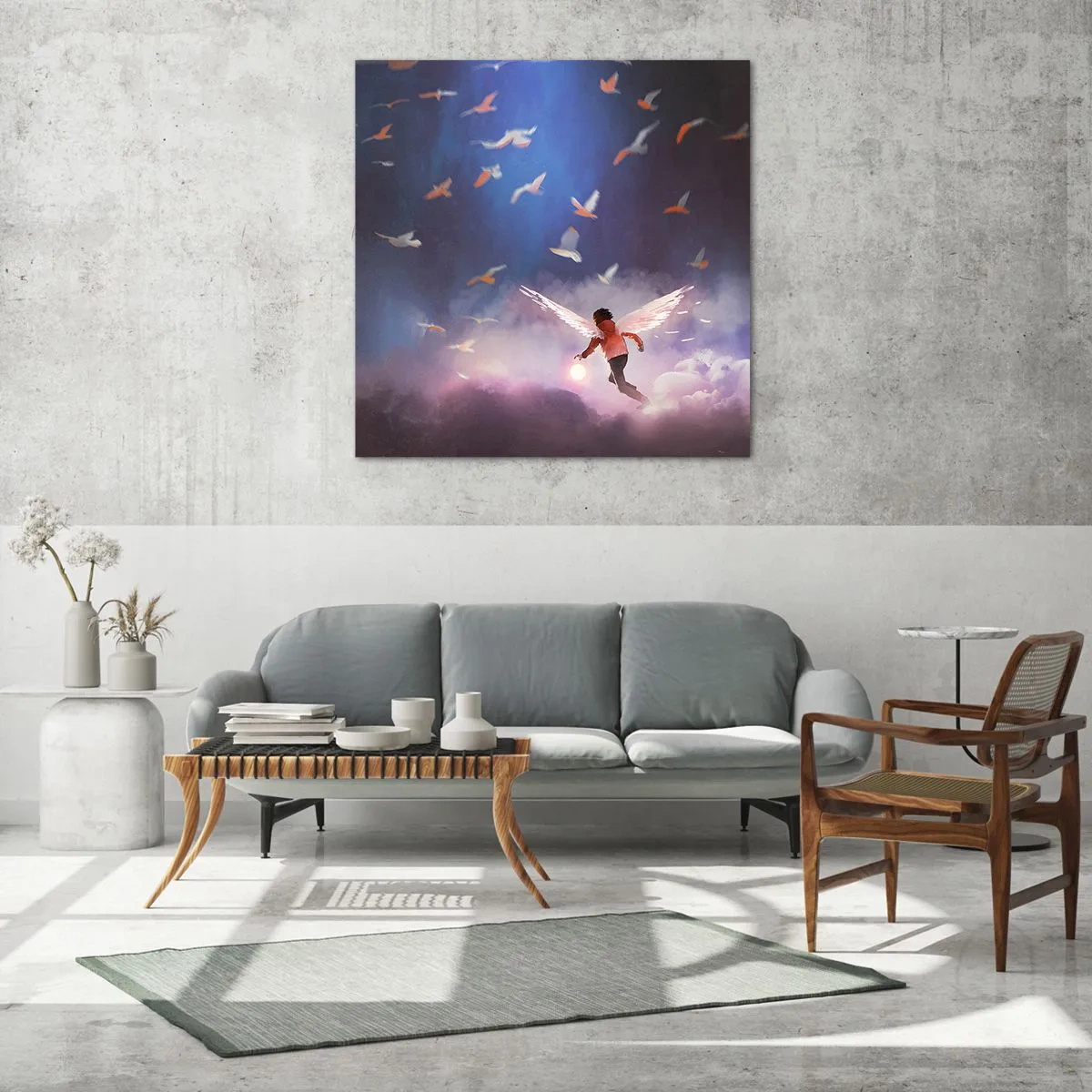 Glasbild - Bild auf glas - Du brauchst Fantasie und Mut - 70x70 cm