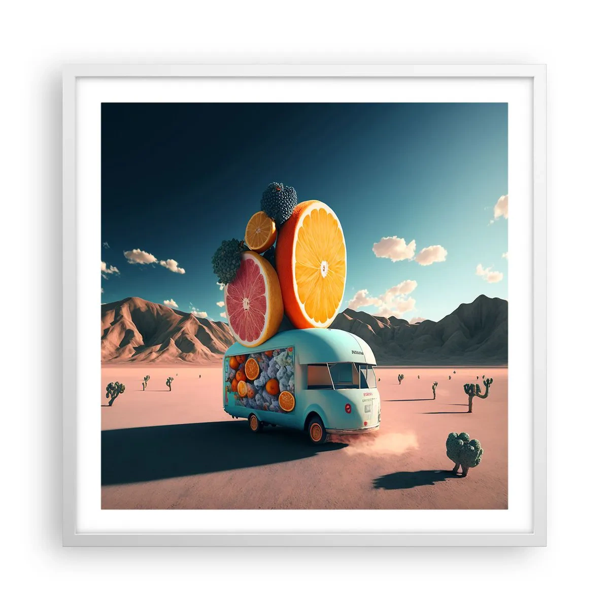 Poster in einem weißen Rahmen - Geschmack von Urlaub - 60x60 cm