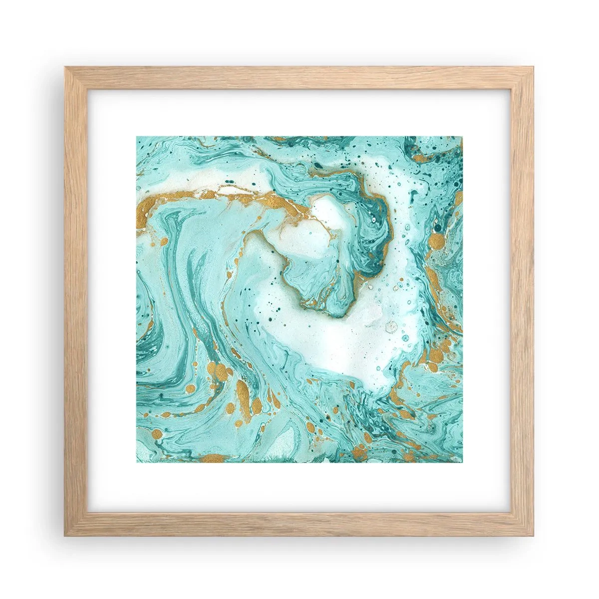 Poster in einem Rahmen aus heller Eiche - Unter der großen Welle der Edo-Ära - 30x30 cm