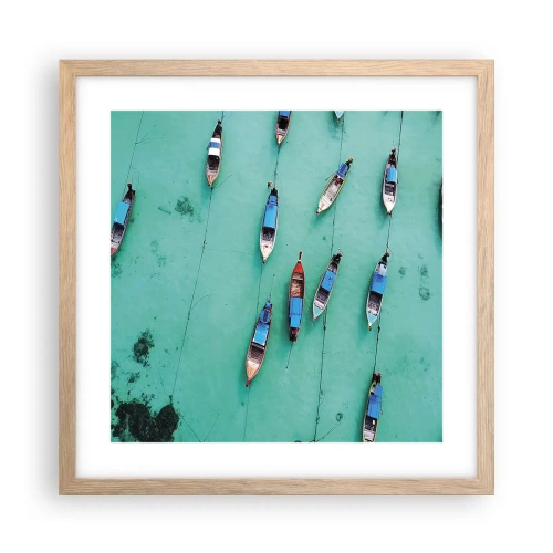 Poster in einem Rahmen aus heller Eiche - In freudiger Erwartung - 40x40 cm