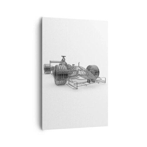 Bild auf Leinwand - Leinwandbild - Eine Designskizze eines Rennwagens auf hellem Hintergrund - 80x120cm - Perfektes Design – die Idee von Schwung - Moderne Wanddekoration für Wohnzimmer und Schlafzimmer ARTTOR