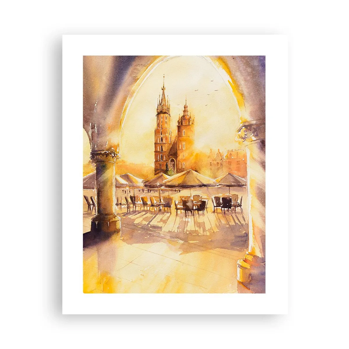 Poster - Östlich über dem Krakauer Marktplatz - 40x50 cm