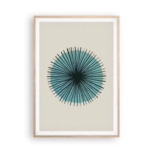 Poster in einem Rahmen aus heller Eiche - Strahlend im Blau - 70x100 cm