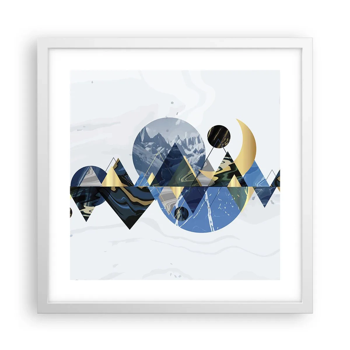 Poster in einem weißen Rahmen - Geometrische Landschaft - 40x40 cm
