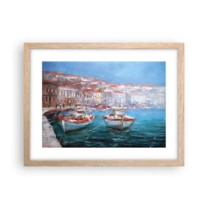 Poster in einem Rahmen aus heller Eiche - Italienische Bucht - 40x30 cm