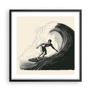 Poster in einem schwarzem Rahmen - König der Welle - 50x50 cm