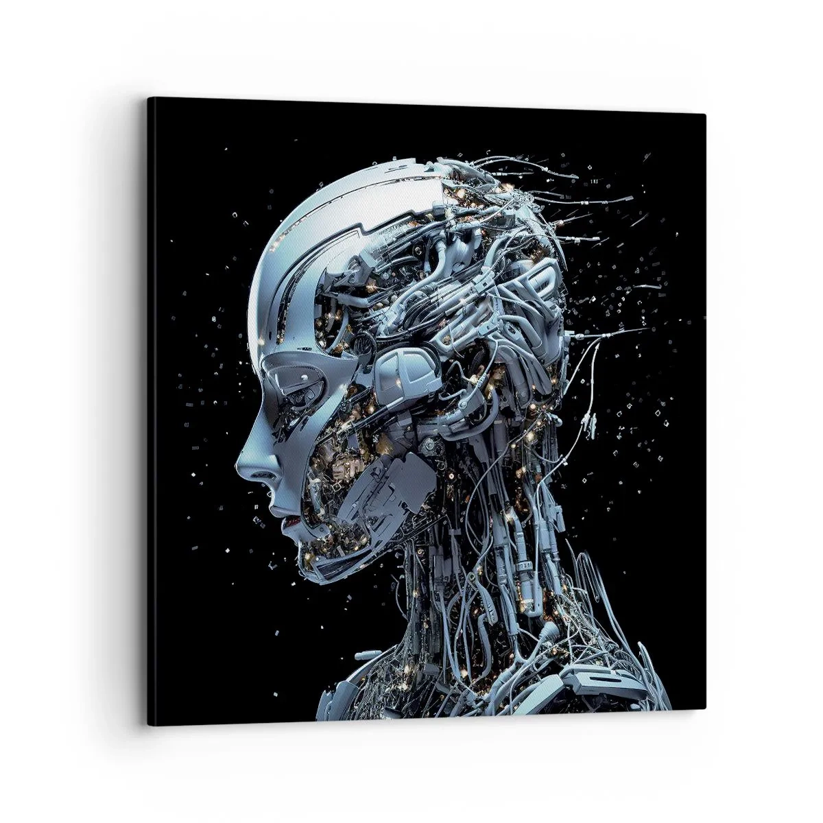 Bild auf Leinwand - Leinwandbild - Technologie ist eine Frau - 70x70 cm