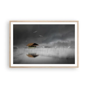 Poster in einem Rahmen aus heller Eiche - Schutz vor Regen - 91x61 cm