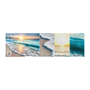 Fototapeten Muster Premium Sand - Ein Blick lohnt sich - Landschaft, Strand, Sonnenuntergang - 100x30 cm