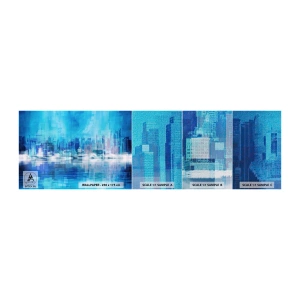 Fototapeten Muster Premium Canvas - In Blau ertrunken - Abstraktion, Stadt, Die Architektur - 100x30 cm